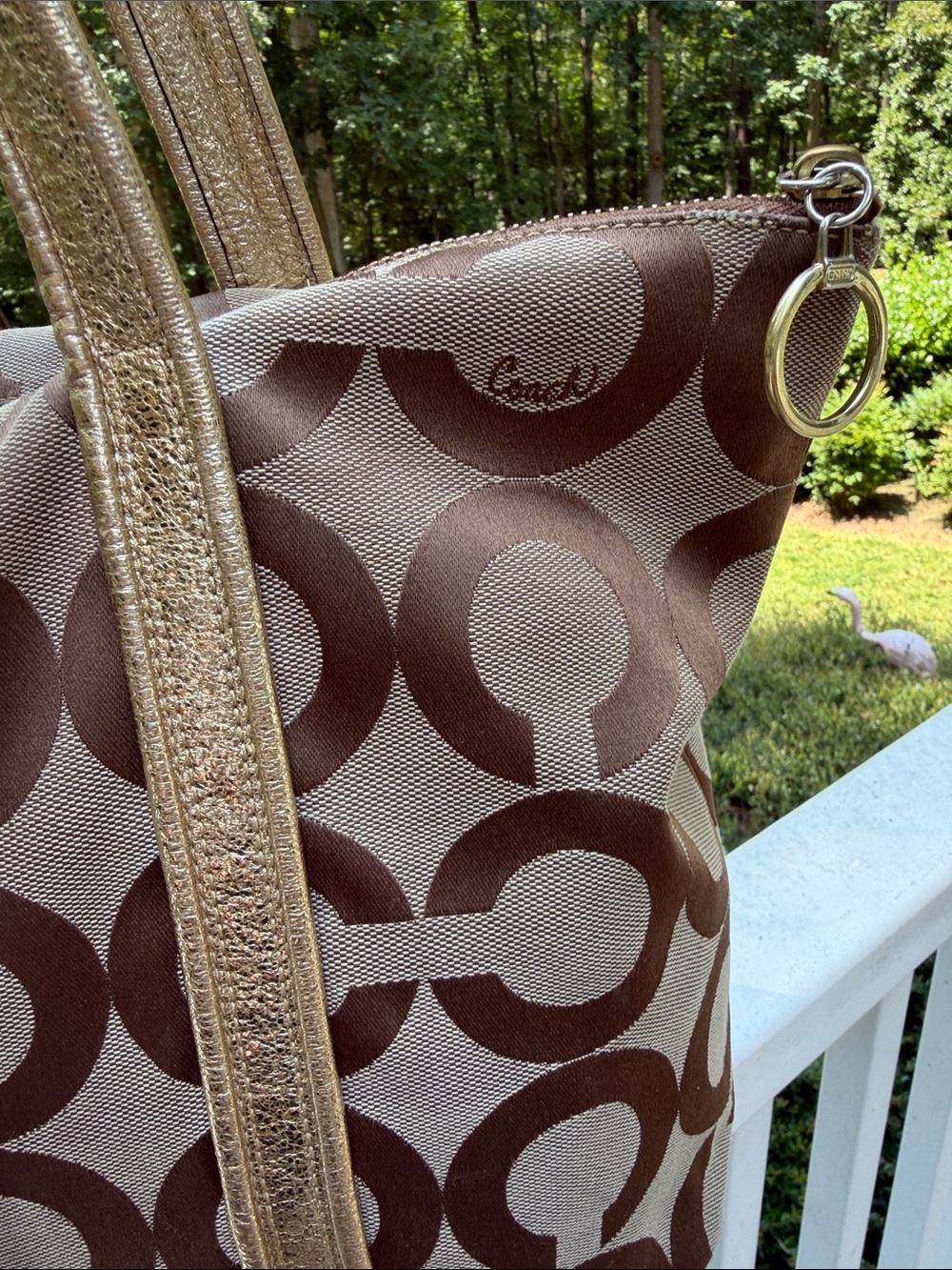 Coach Poppy Op Art Glam Tote (Style No. 13826) in Signature C Canvas - Picture 17 of 17
